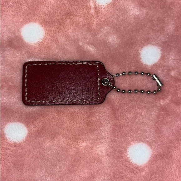 Coach Large Dark Cherry Red Bag Hang Tag Keychain - Picture 5 of 5